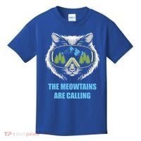 The Meowtains Are Calling Fun Ski And Snowboarder  Kids T-Shirt thumb 0