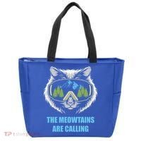The Meowtains Are Calling Fun Ski And Snowboarder  Tote Bag thumb 0