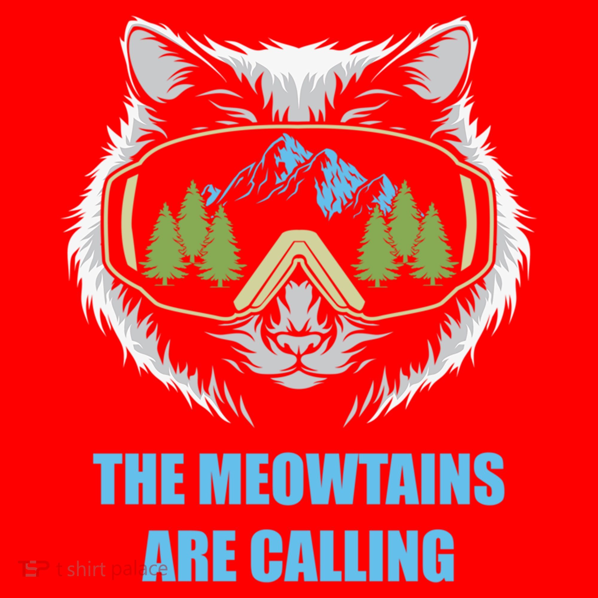 The Meowtains Are Calling Fun Ski And Snowboarder  Santa Hat