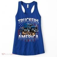 Truckers Move America Cute Gift Semi Truck Driver Trucking Big Rig Cool Gift Women's Tank Top thumb 0
