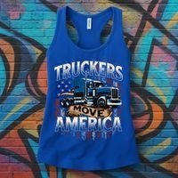 Truckers Move America Cute Gift Semi Truck Driver Trucking Big Rig Cool Gift Women's Tank Top thumb 3