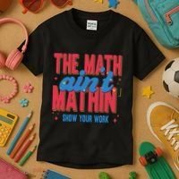 The Math Aint Mathin Meme Show Your Work Math Teacher Kids T-Shirt thumb 3