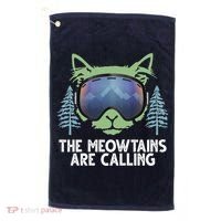The Meowtains Are Calling Golf Towel thumb 0