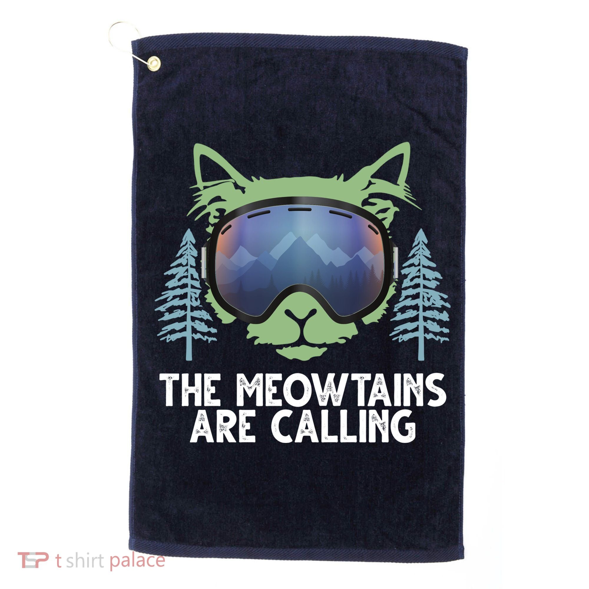 The Meowtains Are Calling Golf Towel