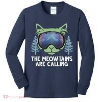 The Meowtains Are Calling Kids Long Sleeve Shirt thumb 0