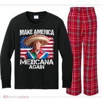 Trump Make America Mexicana Again Funny Mexican Latinos Kids Long Sleeve Plaid Pajama Set thumb 0