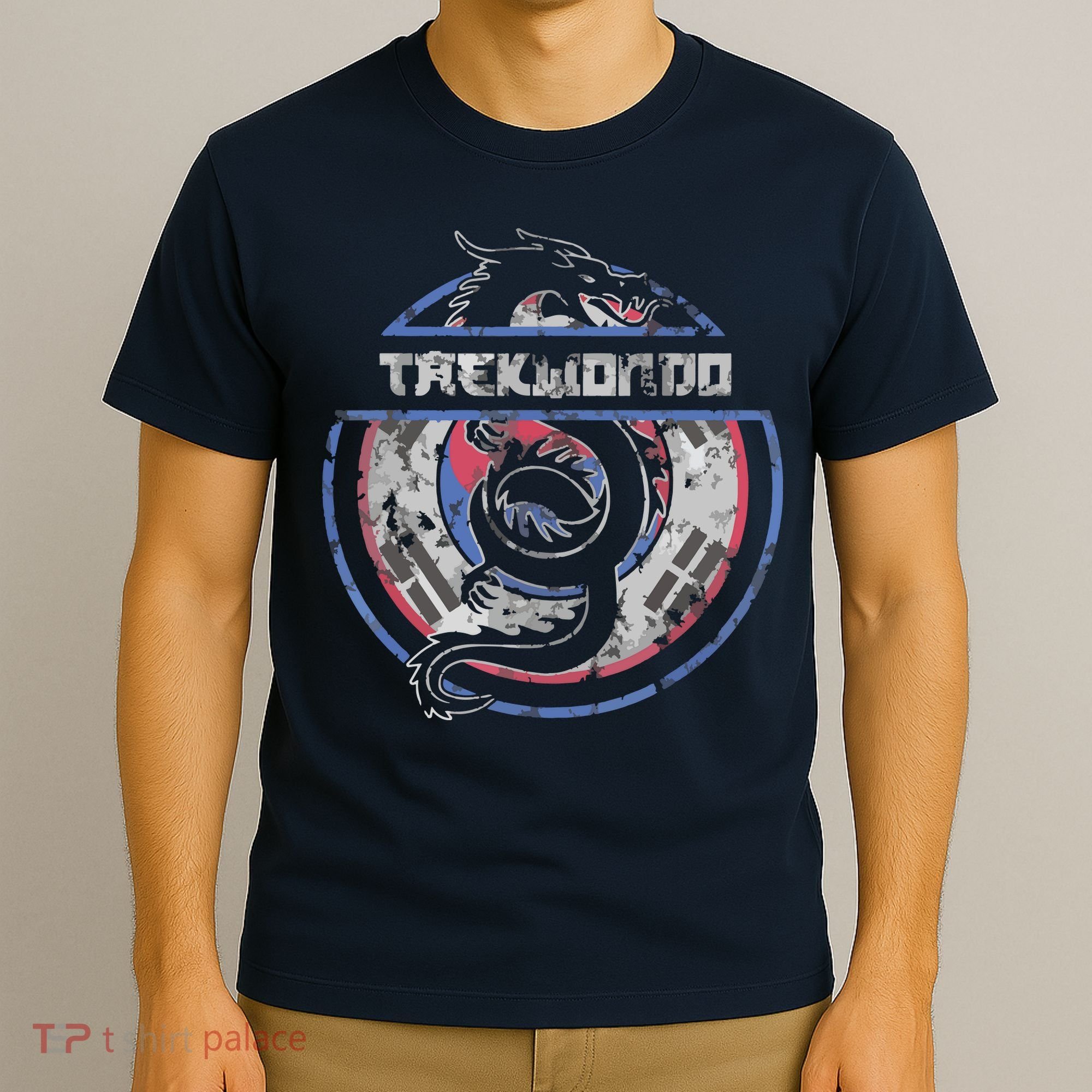 Taekwondo Martial Arts Gift Dragon Korean Flag T-Shirt