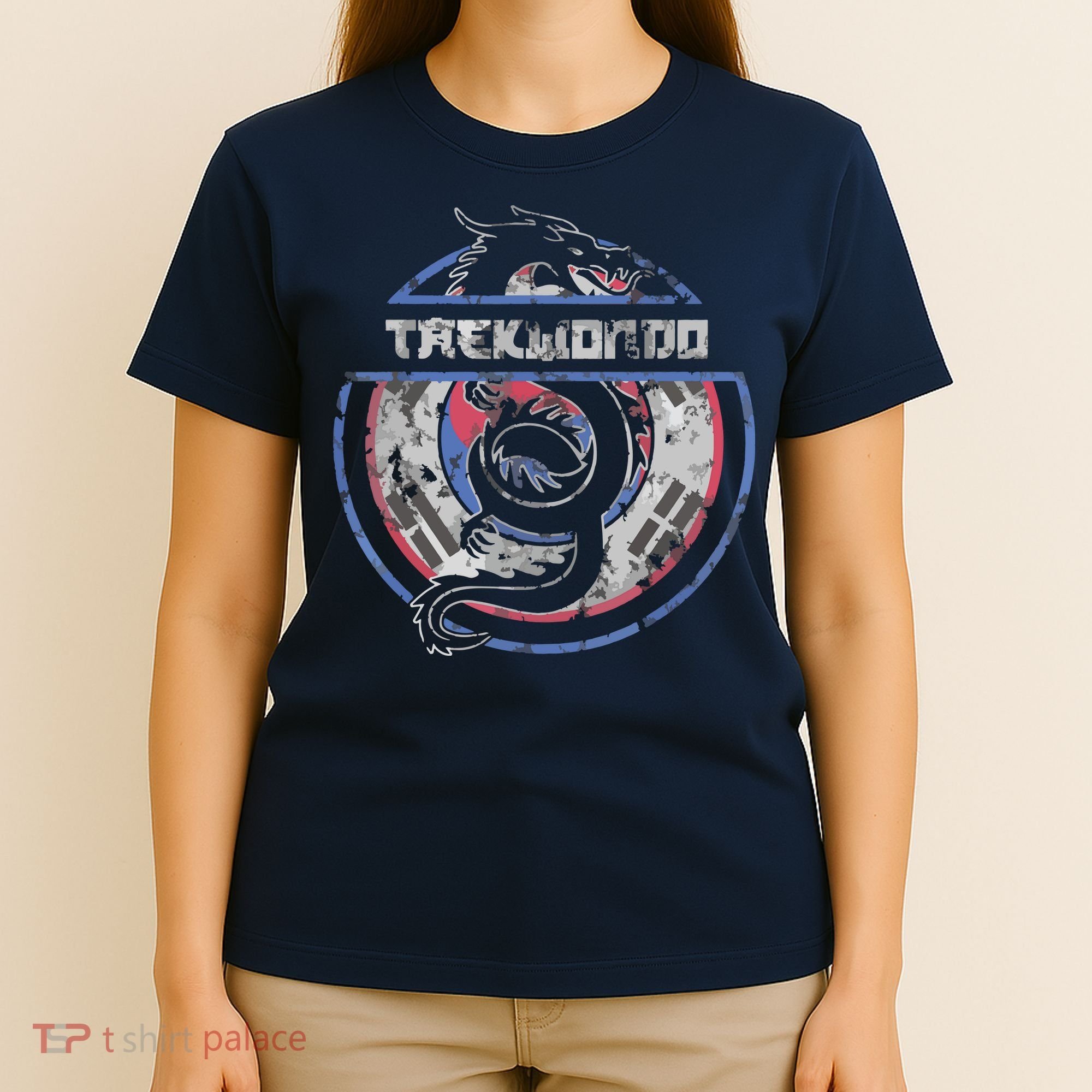Taekwondo Martial Arts Gift Dragon Korean Flag T-Shirt