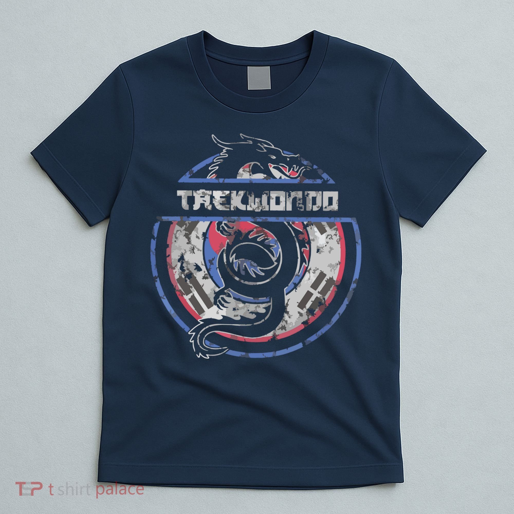 Taekwondo Martial Arts Gift Dragon Korean Flag T-Shirt