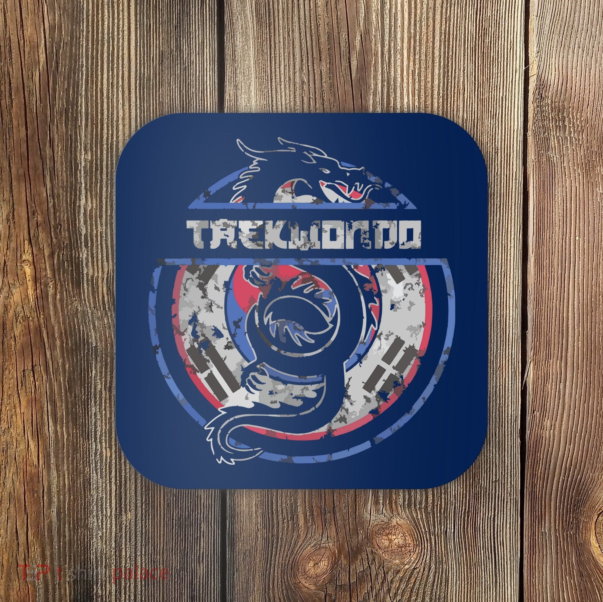 Taekwondo Martial Arts Gift Dragon Korean Flag Coaster