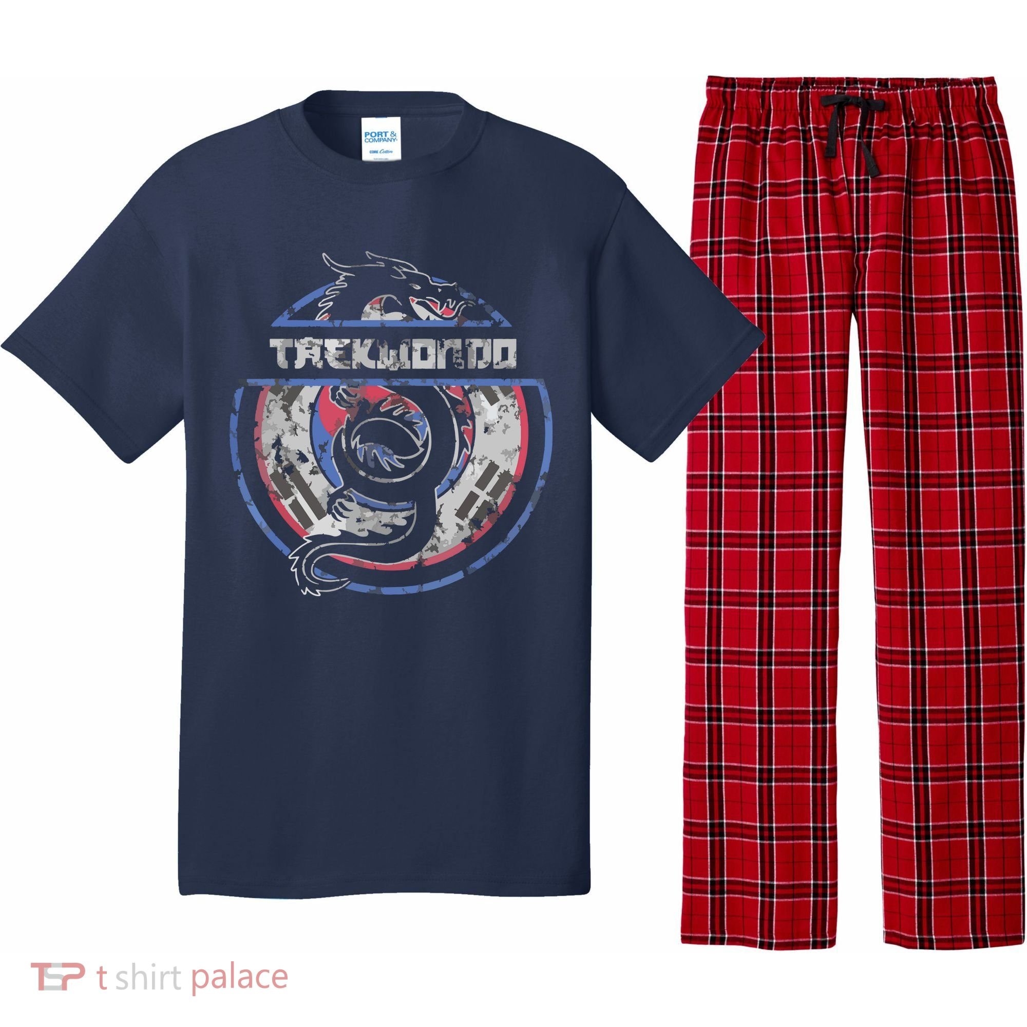 Taekwondo Martial Arts Gift Dragon Korean Flag Pajama Set