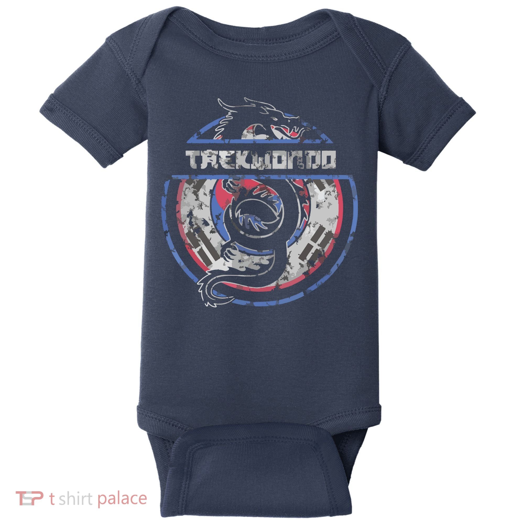 Taekwondo Martial Arts Gift Dragon Korean Flag Baby Bodysuit