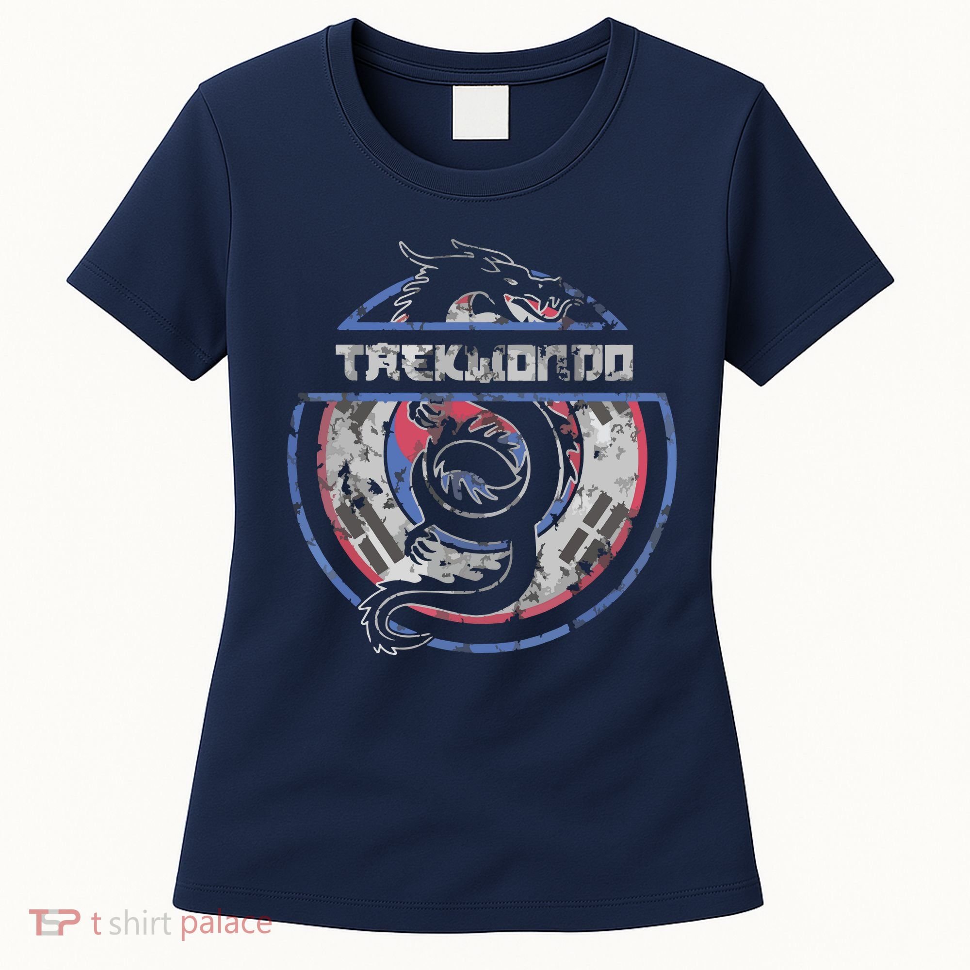 Taekwondo Martial Arts Gift Dragon Korean Flag Women's T-Shirt