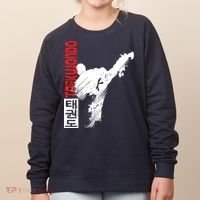 Taekwondo Martial Art Distressed Style Kick Tee Women's Sweatshirt thumb 0