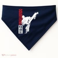 Taekwondo Martial Art Distressed Style Kick Tee USA-Made Doggie Bandana thumb 0