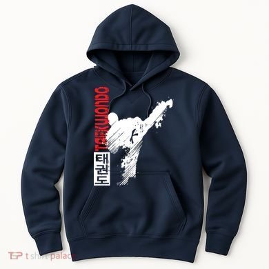 Taekwondo Martial Art Distressed Style Kick Tee Hoodie