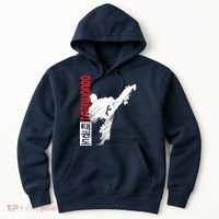 Taekwondo Martial Art Distressed Style Kick Tee Hoodie thumb 0
