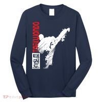 Taekwondo Martial Art Distressed Style Kick Tee Long Sleeve Shirt thumb 0