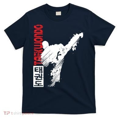 Taekwondo Martial Art Distressed Style Kick Tee T-Shirt