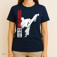 Taekwondo Martial Art Distressed Style Kick Tee T-Shirt thumb 4
