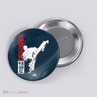 Taekwondo Martial Art Distressed Style Kick Tee Button thumb 0