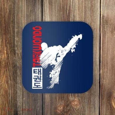 Taekwondo Martial Art Distressed Style Kick Tee Coaster