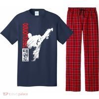 Taekwondo Martial Art Distressed Style Kick Tee Pajama Set thumb 0