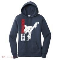 Taekwondo Martial Art Distressed Style Kick Tee Women's Hoodie thumb 0