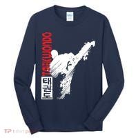 Taekwondo Martial Art Distressed Style Kick Tee Tall Long Sleeve Shirt thumb 0
