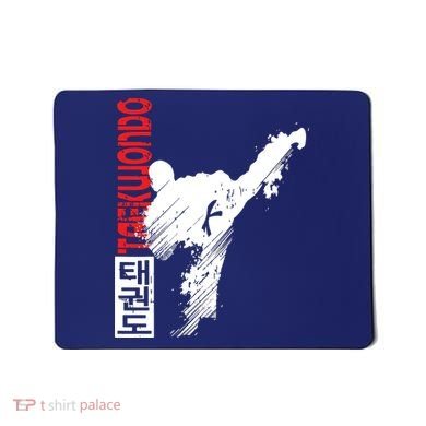 Taekwondo Martial Art Distressed Style Kick Tee Mousepad