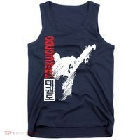 Taekwondo Martial Art Distressed Style Kick Tee Tank Top thumb 0