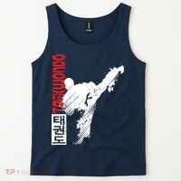 Taekwondo Martial Art Distressed Style Kick Tee Tank Top thumb 2