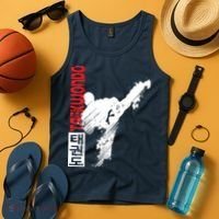 Taekwondo Martial Art Distressed Style Kick Tee Tank Top thumb 4
