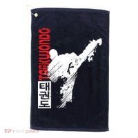 Taekwondo Martial Art Distressed Style Kick Tee Golf Towel thumb 0