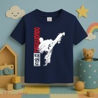 Taekwondo Martial Art Distressed Style Kick Tee Toddler T-Shirt thumb 3