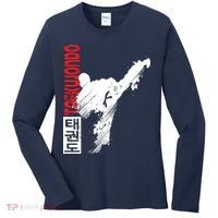 Taekwondo Martial Art Distressed Style Kick Tee Women's Long Sleeve Shirt thumb 0