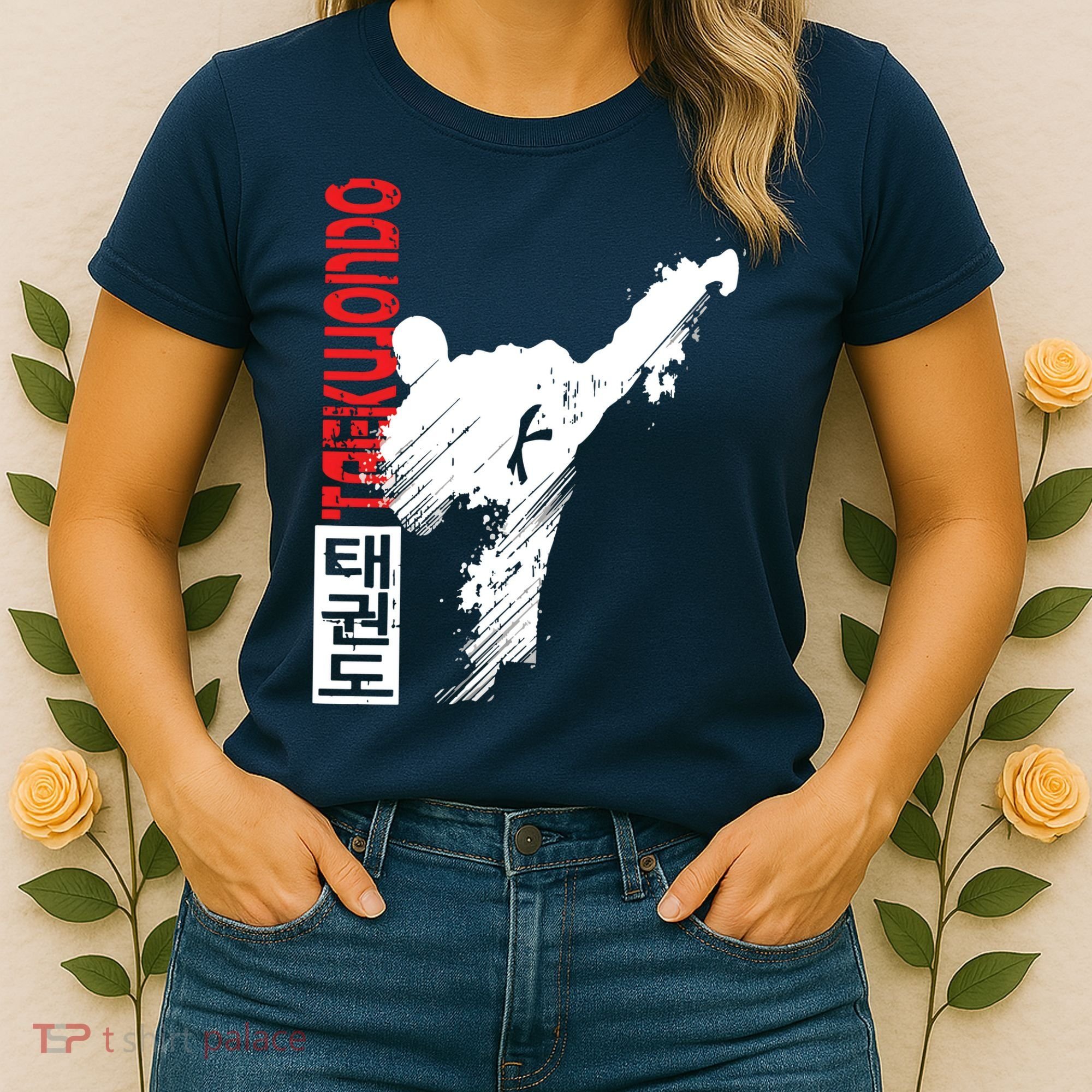 Taekwondo Martial Art Distressed Style Kick Tee Women's T-Shirt