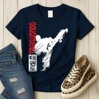 Taekwondo Martial Art Distressed Style Kick Tee Women's T-Shirt thumb 3