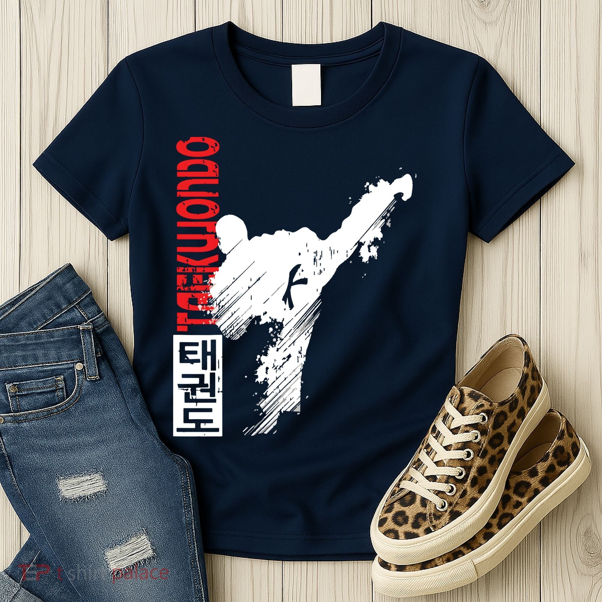 Taekwondo Martial Art Distressed Style Kick Tee Women's T-Shirt