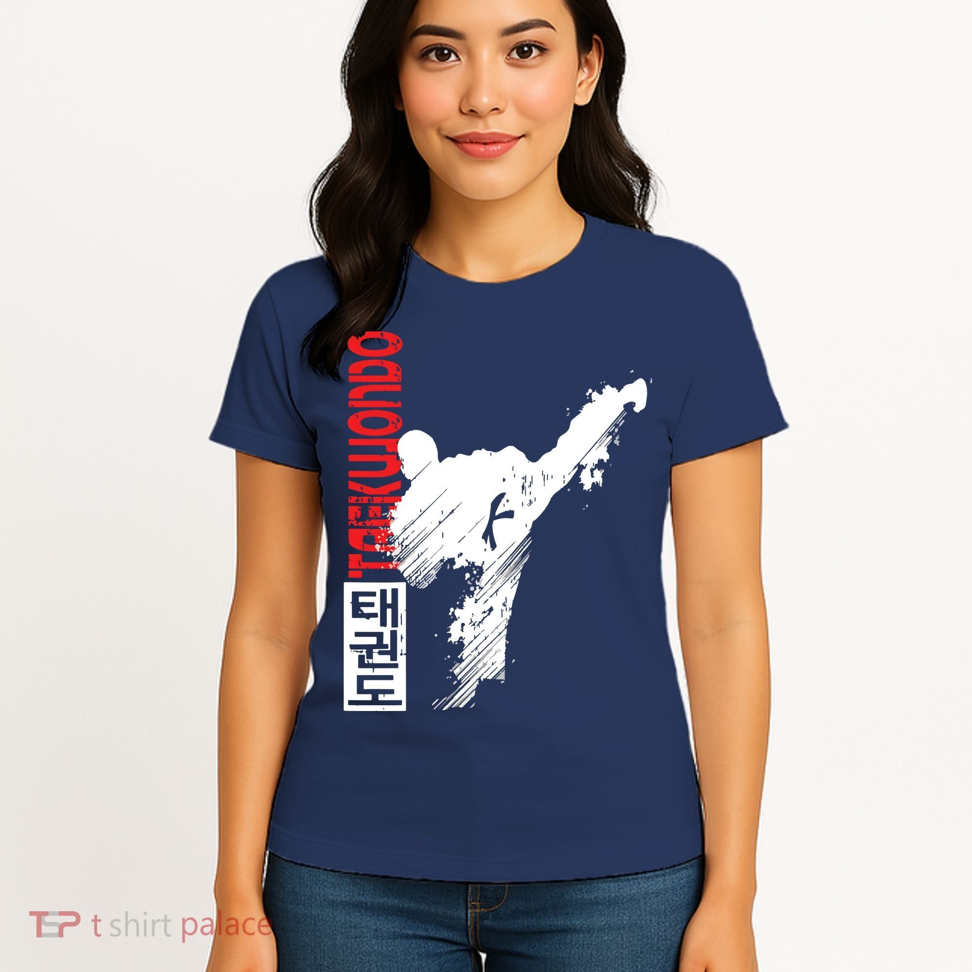 Taekwondo Martial Art Distressed Style Kick Tee Women's T-Shirt