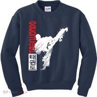 Taekwondo Martial Art Distressed Style Kick Tee Kids Sweatshirt thumb 0