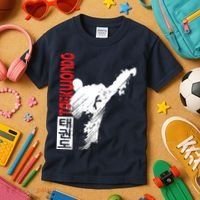 Taekwondo Martial Art Distressed Style Kick Tee Kids T-Shirt thumb 3