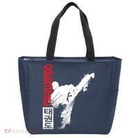 Taekwondo Martial Art Distressed Style Kick Tee Tote Bag thumb 0
