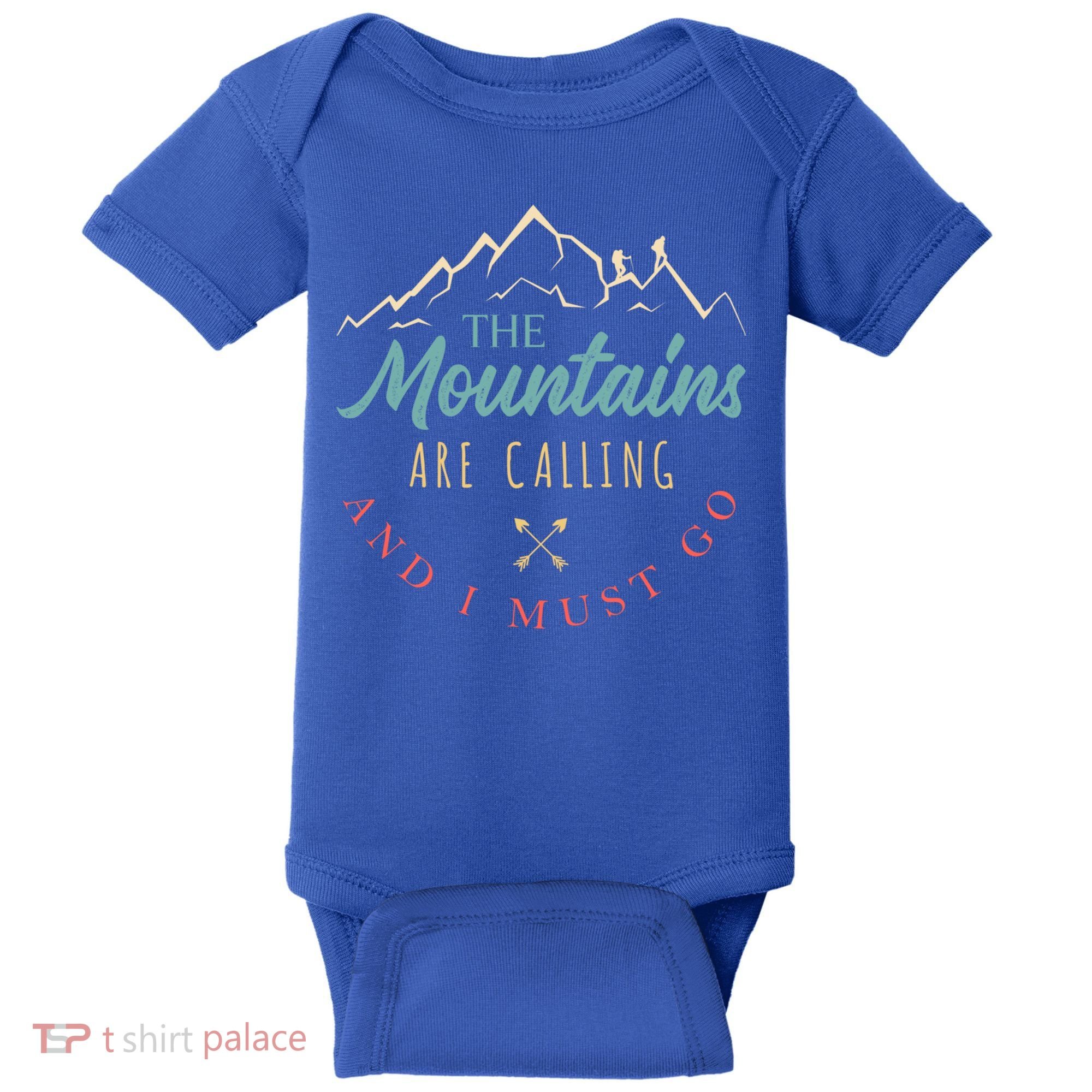 The Mountains Are Calling And I Must Go Gift Camping Gift Baby Bodysuit