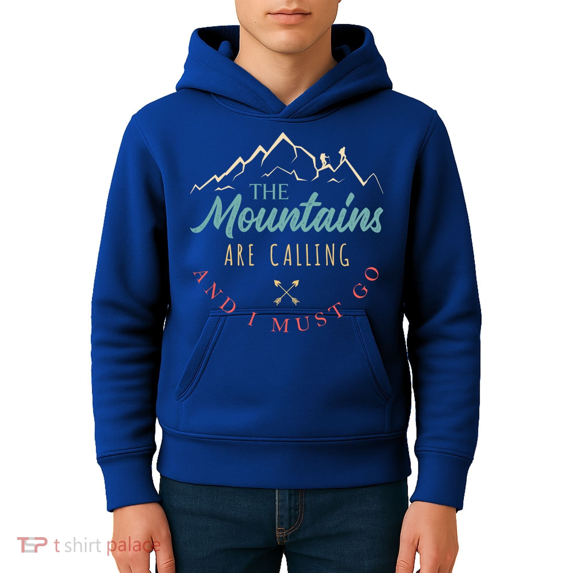The Mountains Are Calling And I Must Go Gift Camping Gift Kids Hoodie