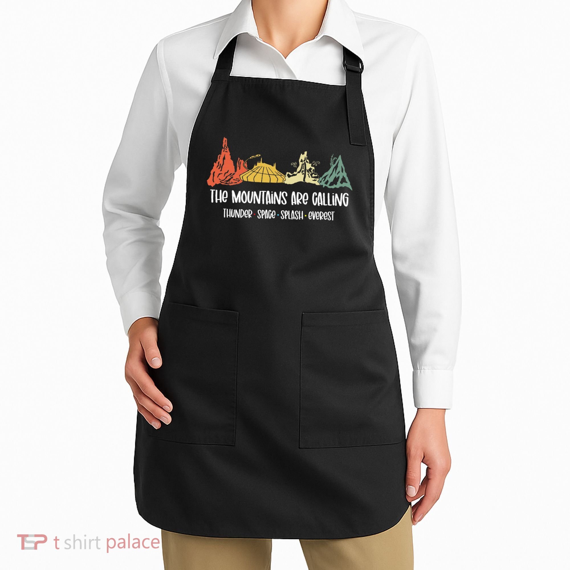 The Mountains Are Calling Space Splash Thunder Everest Apron