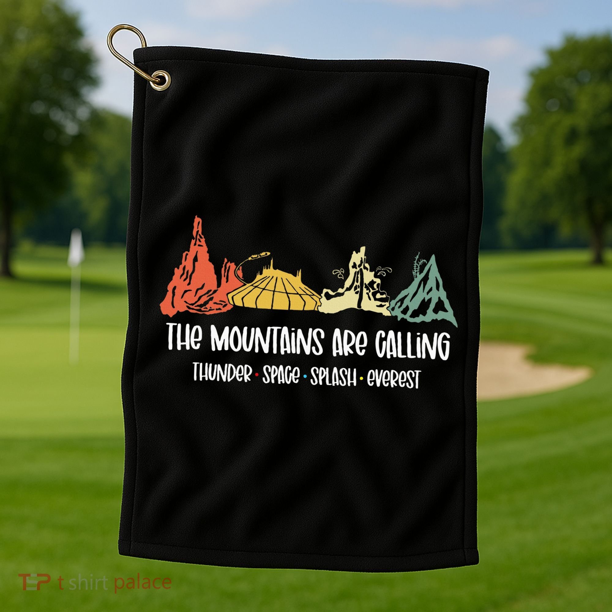 The Mountains Are Calling Space Splash Thunder Everest Golf Towel