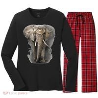 The Mountain African Elephant Women's Long Sleeve Flannel Pajama Set  thumb 0