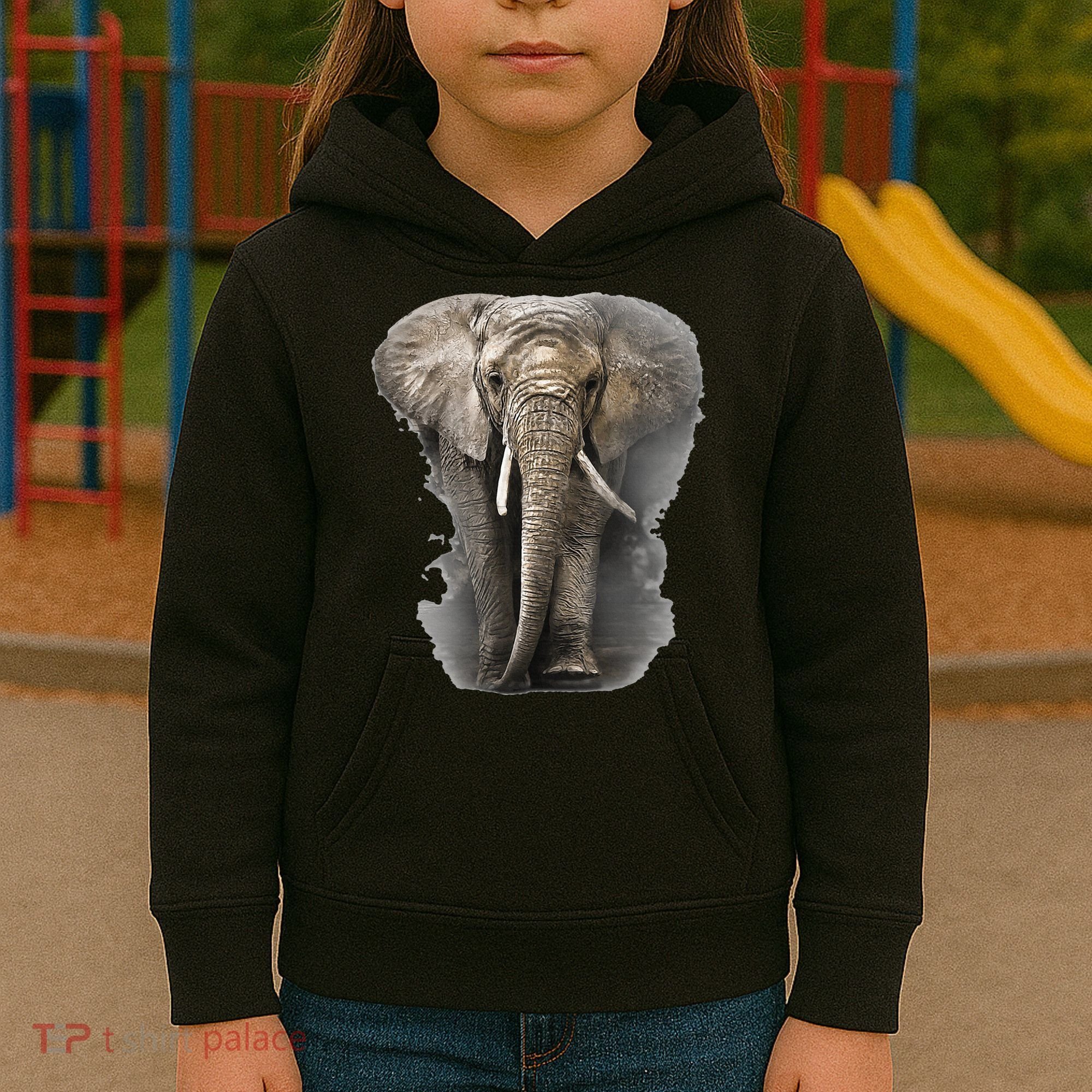 The Mountain African Elephant Kids Hoodie