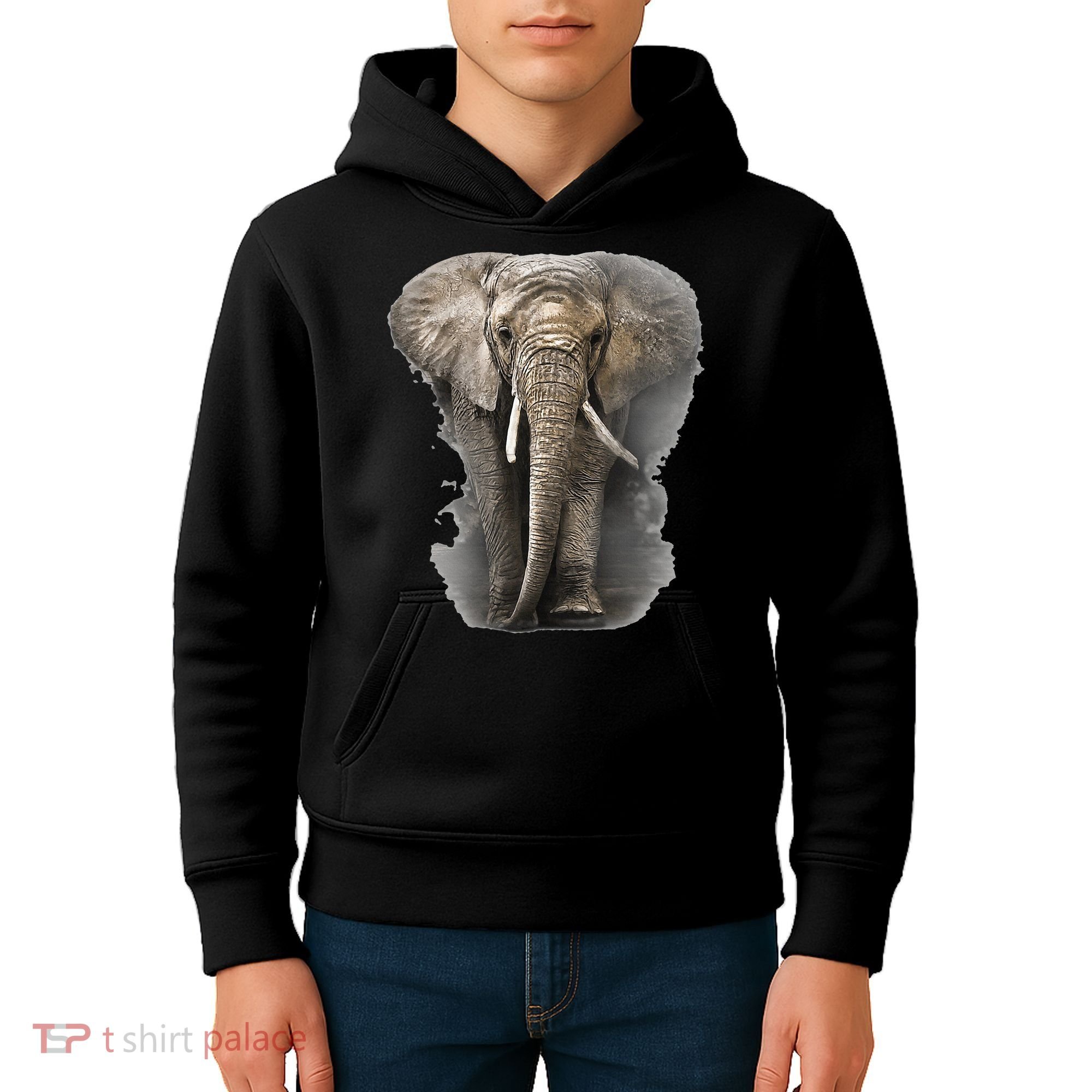 The Mountain African Elephant Kids Hoodie